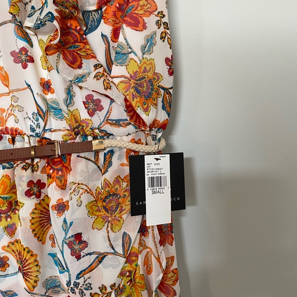 Multi-color dress from Macy’s/belt and ruffles. - Picture 3 of 3